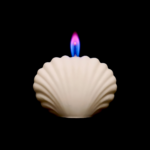 colored flame candle